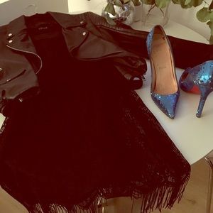 VENUS Mini Black Fringe Dress